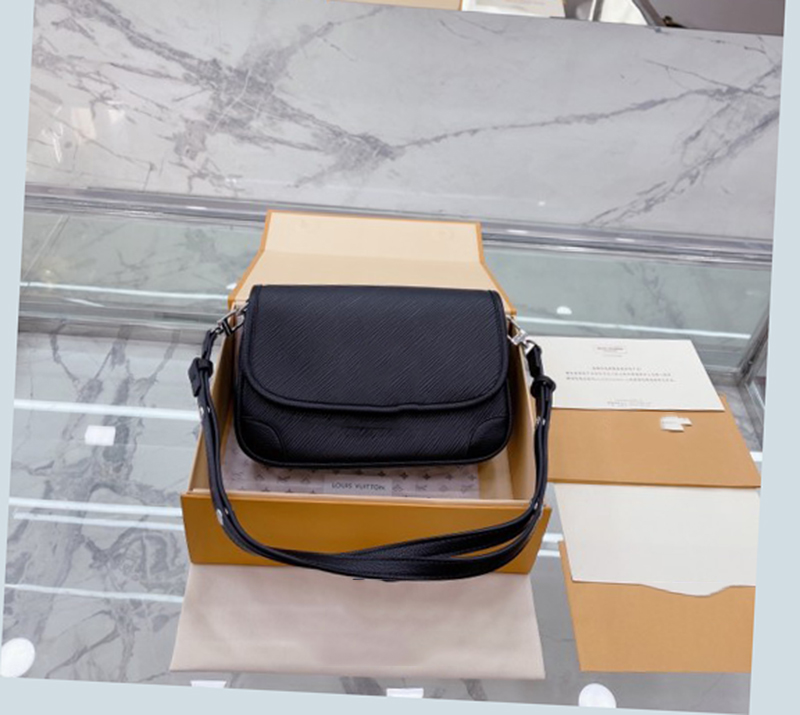 

High Quality Twist Denim Epi Leather Designer Women Shoulder Bags V Lock Flap Chain Handbags Twists Woman Crossbody Bag Lady Pochette Tote Middle Size Black Handbag, Dust bag