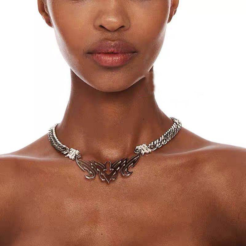 

Iamubaba New Style Misbhv Sanskrit Metal Chain Necklace