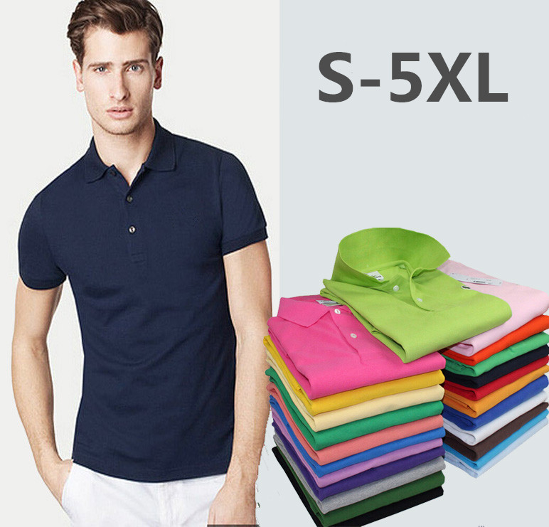 

Mens Casual Big Small Horse Crocodile Embroidery Cotton Polo shirt Men Short Sleeve Solid Color Business S-5XL, White;black
