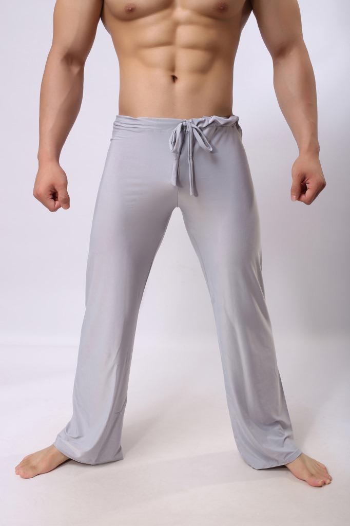 

Men' Sleepwear Brand Man Long Pant Comfy Breathable Slip Mans Sleep Bottoms Casual Trousers Homewear Pants Pajama Loose Solid, White pants