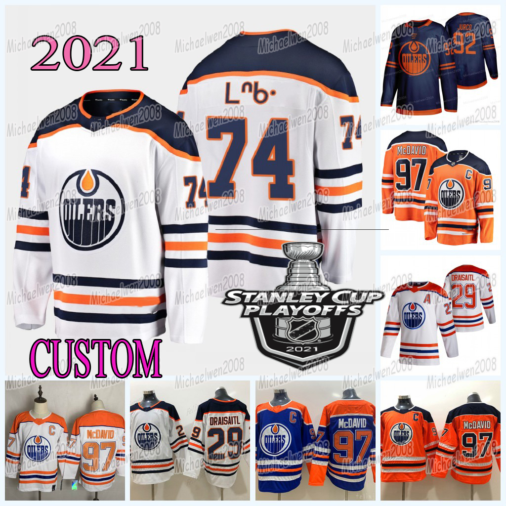 

Edmonton Oilers 2021 Stanley Cup Playoffs jersey Connor McDavid Leon Draisaitl Gaetan Haas Devin Shore Ethan Bear Alex Stalock Oscar Klefbom, Black;red