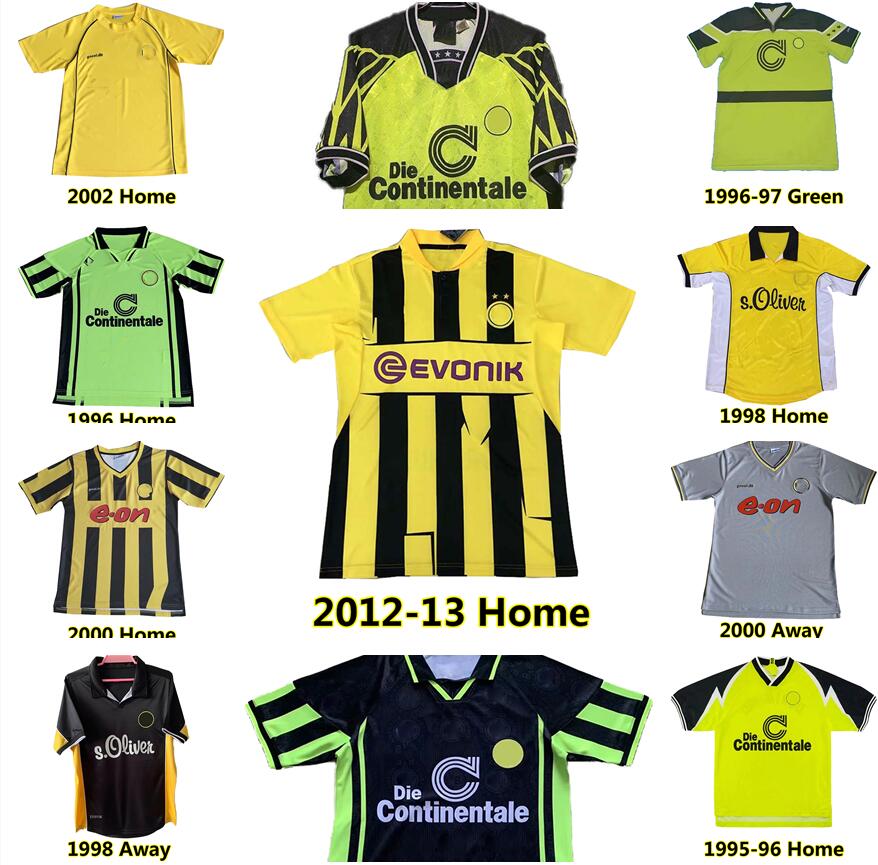 

BOBIC 1995 96 97 98 99 2000 01 02 dortmund Retro Soccer Jerseys Lewandowski REUS METZELDER DEDE MOLLER AMOROSO ROSICKY Classic Vintage adult Football shirt uniforms, Duote 1996 home