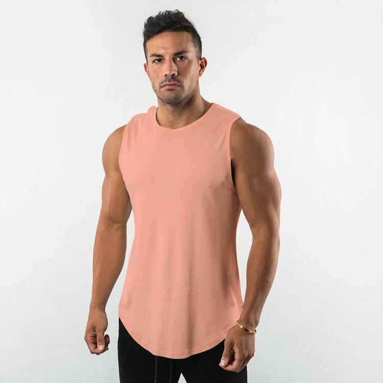 

Men Sleeveless T-Shirt Solid Cotton Quick-Drying Tee shirt Tops, White