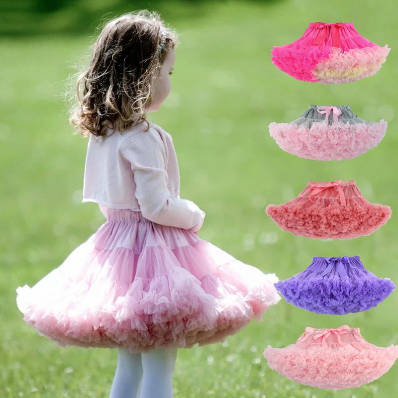 Skirts Girls Tutu Ballet Skirt Ballerina Pettiskirt Fluffy Children For Party Dance Princess Girl Tulle Clothes Christmas-image-729478416