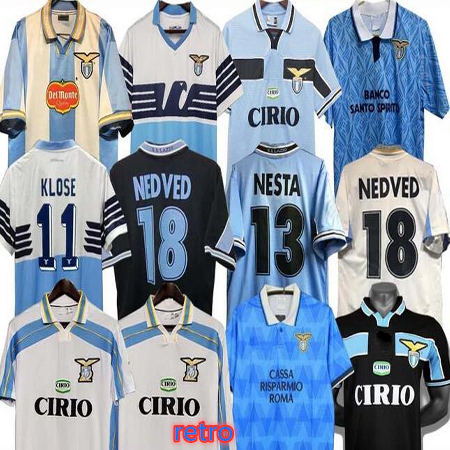 

lazio Retro soccer jerseys 1989 1990 1991 1992 1999 2000 2001 NEDVED SIMEONE SALAS GASCOIGNE home away football shirt VERON CRESPO NESTA 89 90 91 92 93 98 99 00 100TH, 91/92home