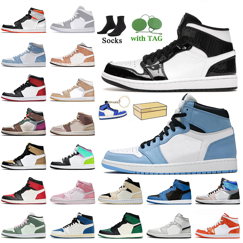 

Jumpman 1s Womens Mens Basketball Shoes Retro Jordan 1 Carbon Fiber All-Star University Blue High Og Trainers Brushstroke Dark Pony Smoky Ma