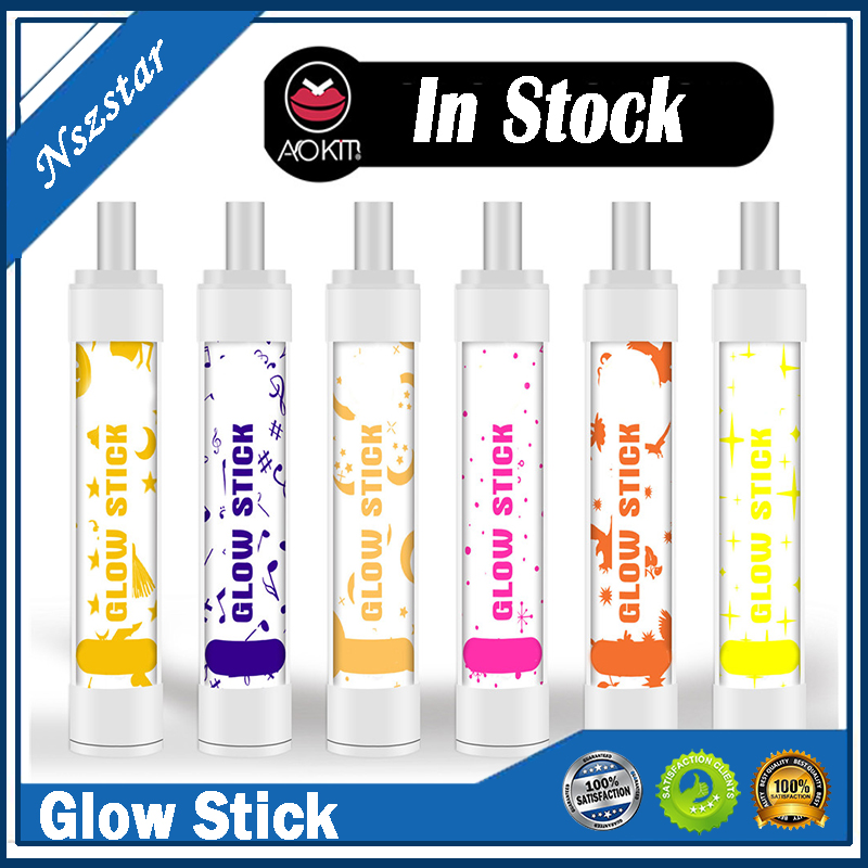 

Aokit Glow Stick Disposable E cigarettes Pod Device RGB Light Glowing 2600 Puffs Rechargeable Battery 8ml Prefilled Vape Bar Plus