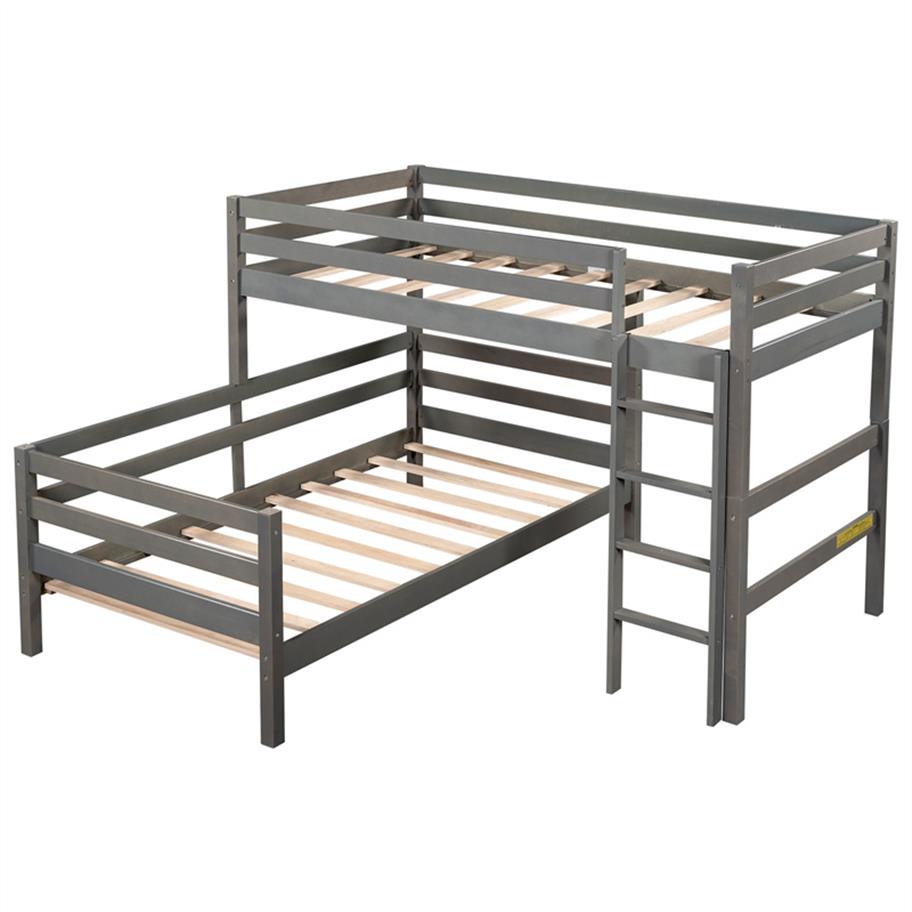

TwinOverTwin Bunk Bed Loft Bed With Ladder can be divided into Two BedsGraya35