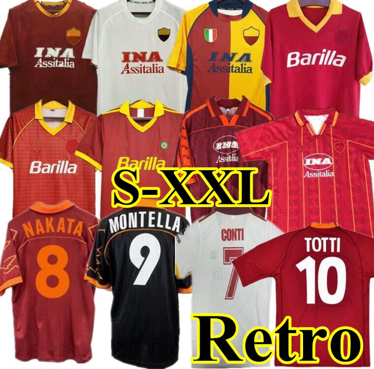 

00 01 02 Roma Retro soccer jersey 95 96 97 98 99 10 TOTTI Classic BATISTUTA Candela Maglia da NAKATA 88 89 90 91 92 93 94 Football shirt