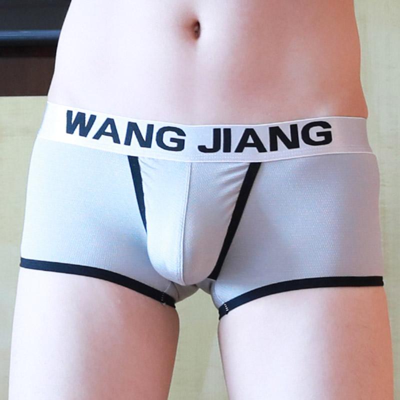 

Underpants WJ Men's Ice Silk Underwear Sexy Pants Thin Section Personality Trendy Breathable Boxer Briefs Men, Gray