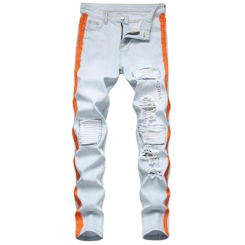 

Men's Jeans 2021 Arrival Mens Cotton Ripped Hole Casual Slim Skinny Men Trousers Fashion Male Hip Hop Denim Pants, 938