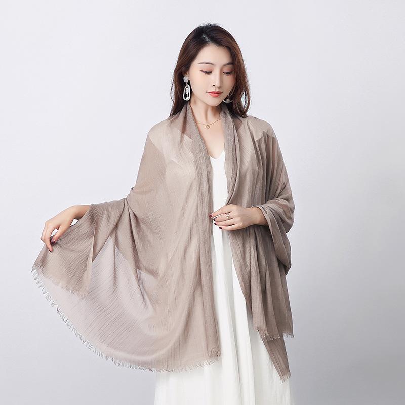 

Scarves Autumn Winter Solid Elegant Cotton Linen Pashmina Long Thick Blanket Shawl Women Travel All-match Wrap Bufanda Mujer