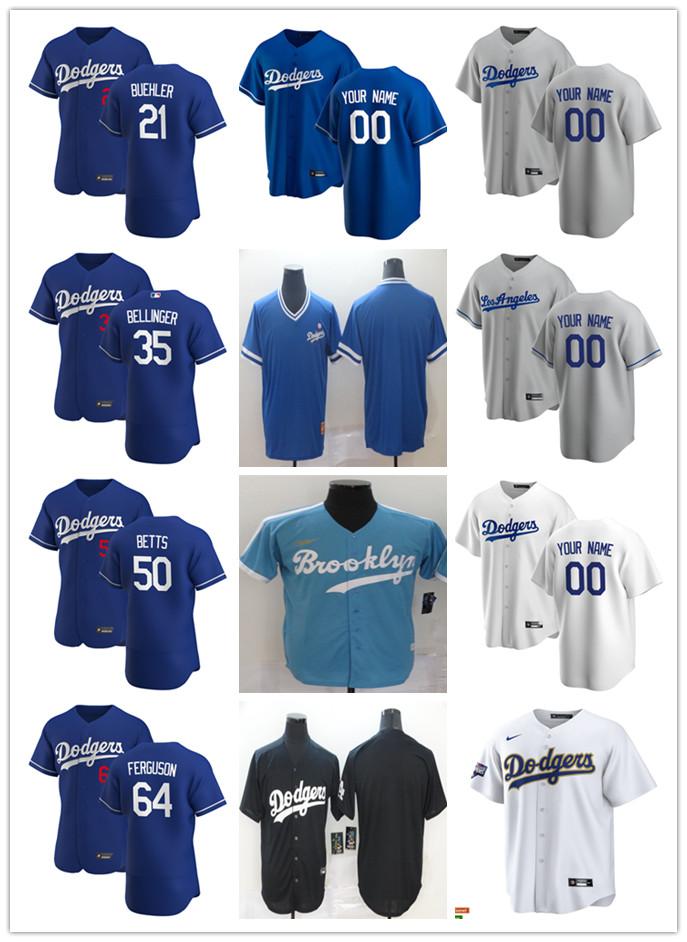 

Men Women Youth 35 Cody Bellinger 50 Mookie Betts 21 Walker Buehler 64 Caleb Ferguson Custom Baseball Jersey 2021 Gold Program Blank blue wh, Blue;black