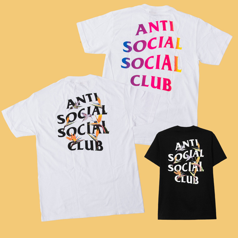 

20ss anti New social club ASC short sleeve T-shirt fashion, White;black