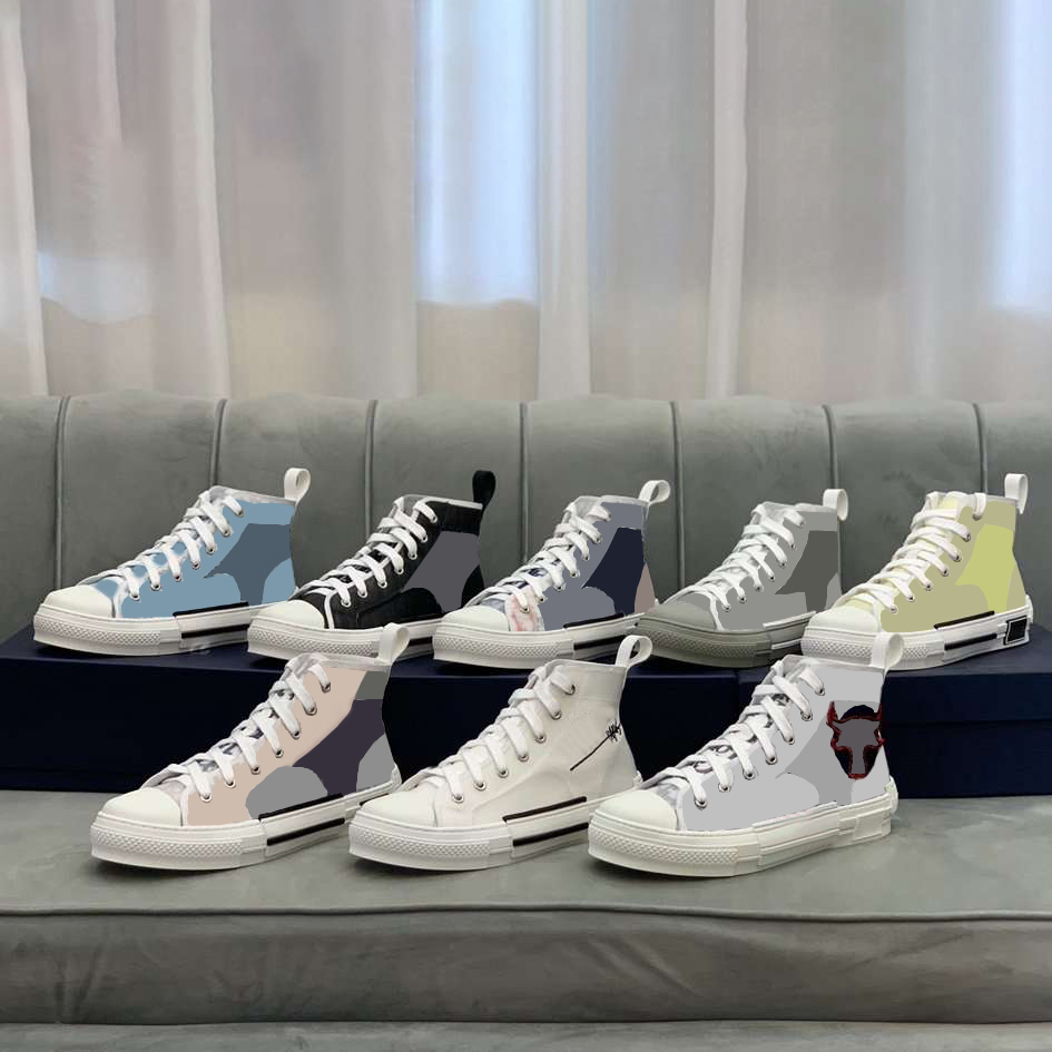 

Top Designer B23 Oblique Highs Low Mens shoes Sneakers Technical Canvas Leather Women Casual Shoe High Quality Luxurys Trainers flats sport runners sneaker with box