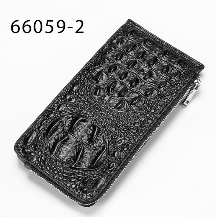 

Factory wholesale men wallet package fashion Alligator Leather Business purse multi function genuine pickup bag crocodile tattoo hand bags, Black1 (with a box)