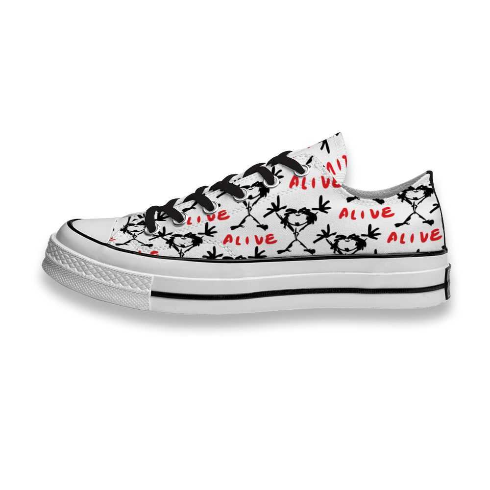 

Custom Printed Shoes Alive Pearl Jam Music Album Sneakers Low Unisex Mens Womens Skateboard Sport Footwear DIY Trainers Canvas Casual Shoe