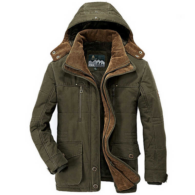 

New Minus 40 Degrees Winter Jacket Men Thicken Warm Cotton-Padded Jackets Men's Hooded Windbreaker Parka Plus Size 5XL 6XL Coats G0914, Khaki