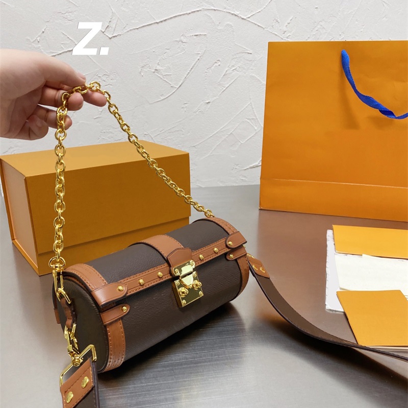 

2021 designer bags autumn and winter new Papillon handbag fashion classic old flower top quality women chain thick shoulder belt Crossbody 20 * 10cm, Brown