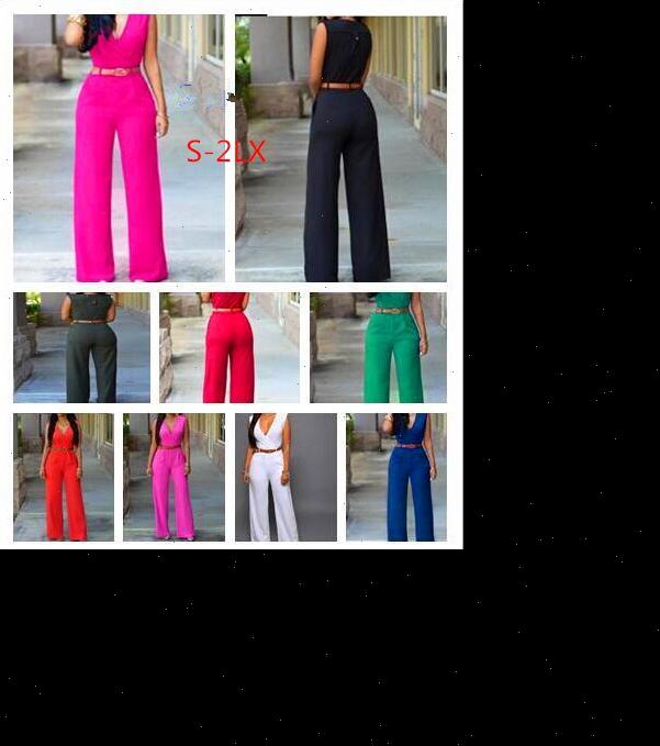 

13 colors women jumpsuit s xxl summer sleeveless v neck long overalls elegant rompers bow playsuit with pu waist belt, Black;white