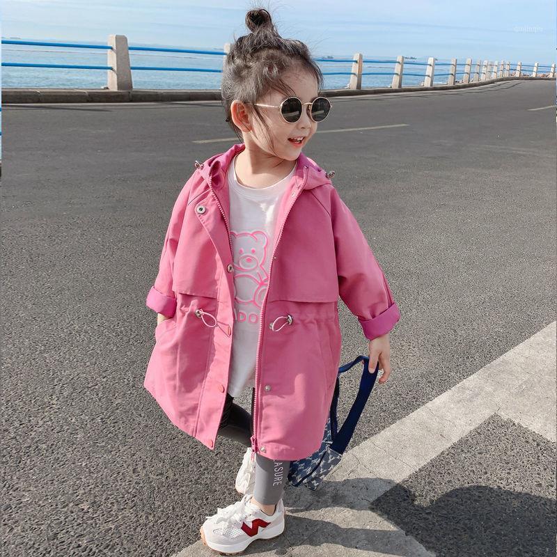 

Coat Autumn Trench For Girls Hoodies Sweatshirt Long Style Fashion Windbreaker Toddler Baby Cute Cotton Jacket Outerwear 2-10Yrs, Blue;gray