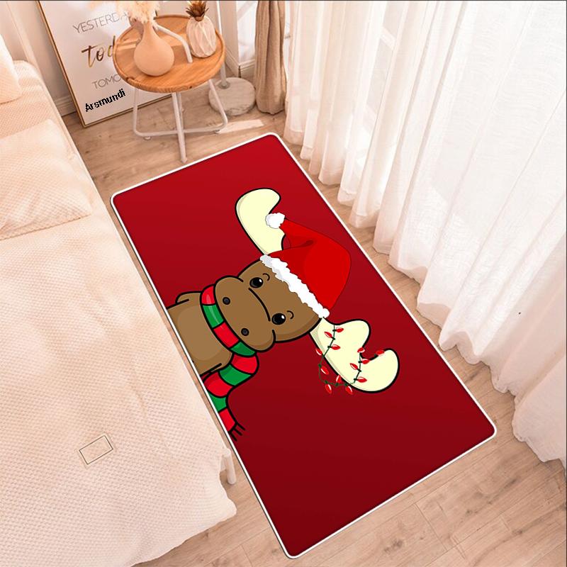 

Carpets Santa Claus Merry Christmas Kitchen Carpet Living Room Bedroom Floor Mats Rug Year Gift Doormat Home Girl Balcony Bathroom