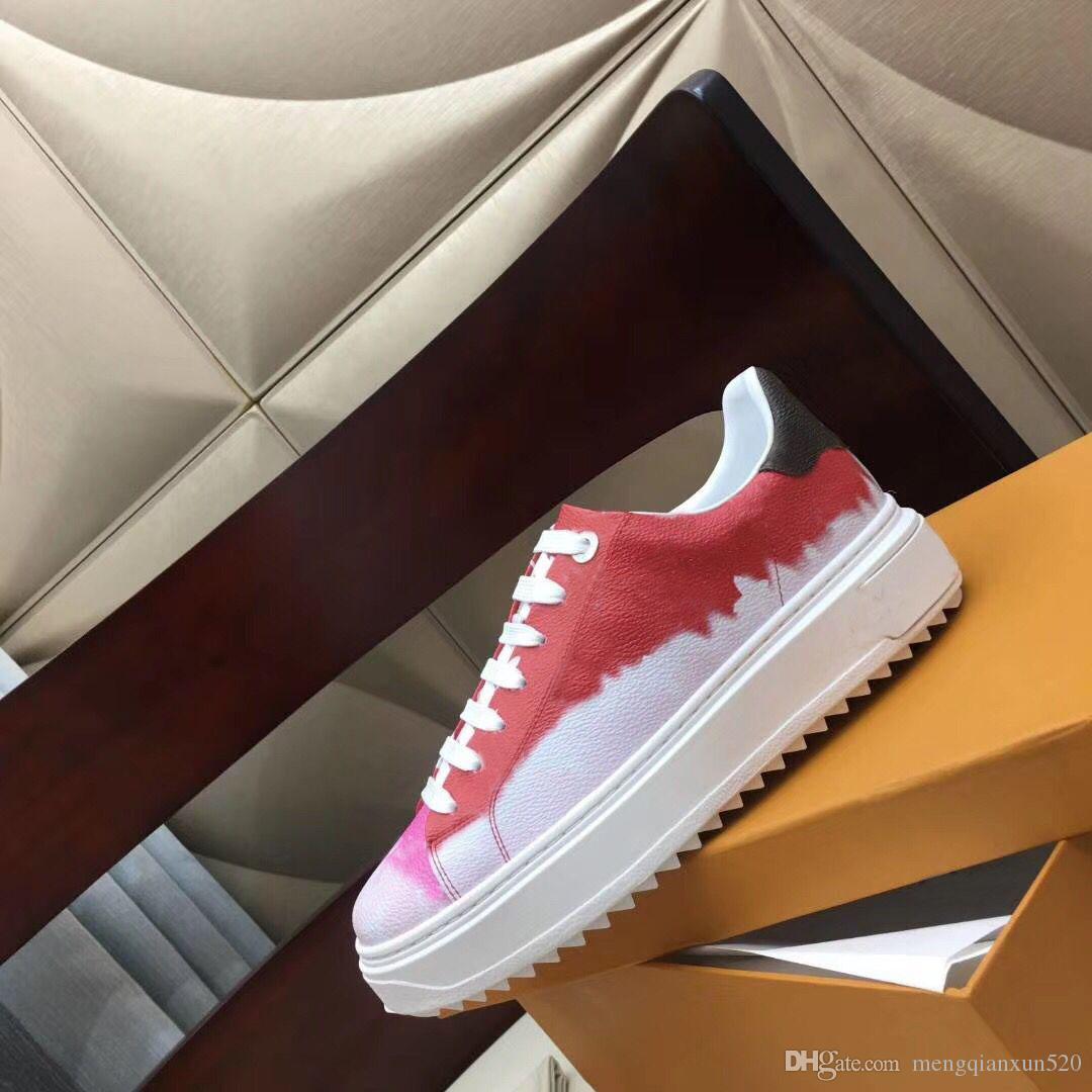 

Casual shoes women Travel leather lace-up sneaker cowhide fashion lady designer Running Trainers Letters woman shoe platform Printed sneaker size 35-42 with box, Blue