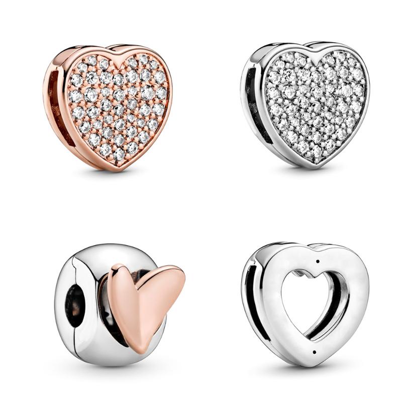 

Other 2021 Chinese Year Valentine's Day Freehand Reflexions Pave Rose Gold Logo Heart Clip DIY Bracelet Original Jewelry Gift