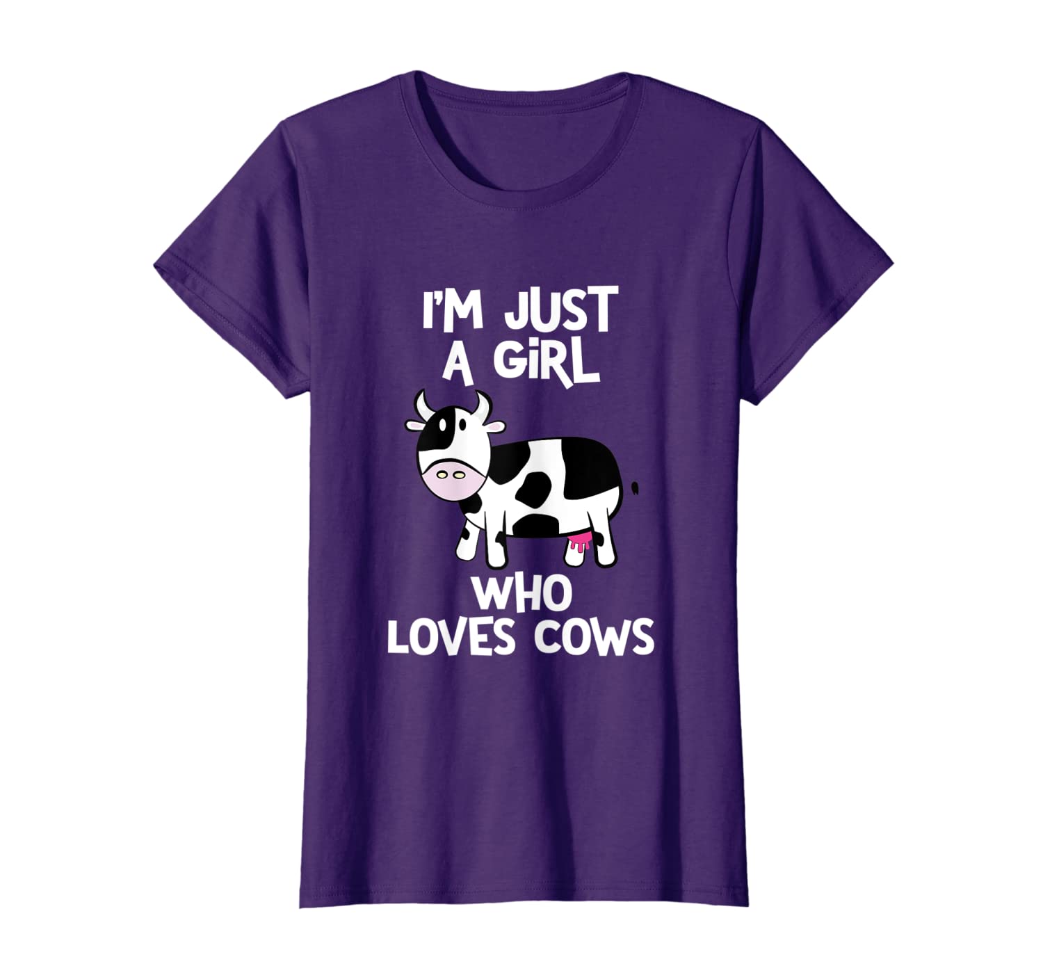

I'm Just a Girl Who Loves Cows T-Shirt, White;black