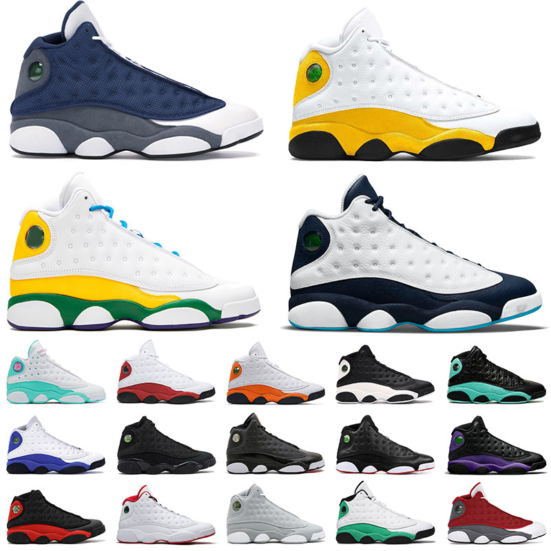 

Air Jorden Jordan Retro 13 13s Jumpman Basketball Shoes For Mens Obsidian XIII Flint Playground Lakers Black Cat Wolf Grey Men Women Sports Sneakers Trainers, B3 40-47 court purple lakers