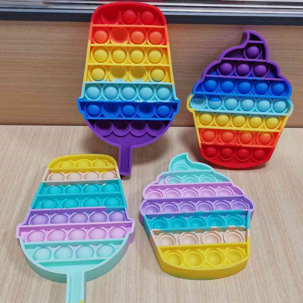 

50pcs/DHL Rainbow Popsicle Bubble Poppers Push Pop popper Fidget Toys Sensory Bubbles Puzzle Adult Kids Anxiety Stress Reliever Poo-its Desktop Game H41VARG, As pic shown