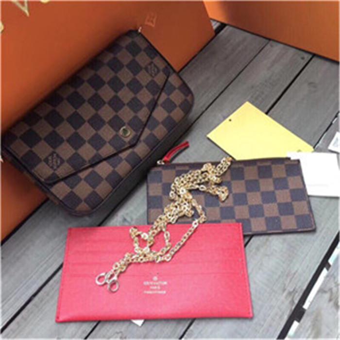

LVLouisBagVitton3pcs set Multi Pochette Shoulder Bags Designers Purses Wallet Mahjong Bag Crossbody Messenger, Red;black
