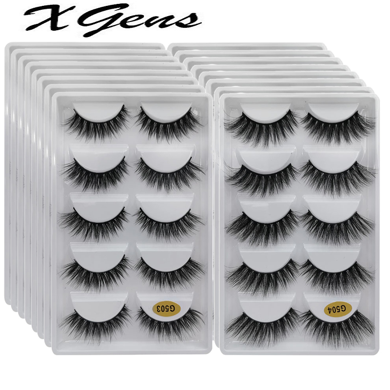 

wholesale 10/20/30/40/50/60/100 boxes mink eyelashes 5 pairs natural long false eyelashes 3d lashes bulk super fluffy faux cils