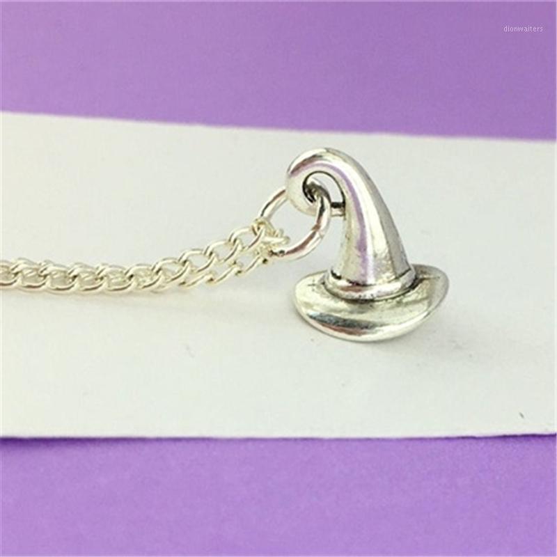 

Witch Hat Necklace, Halloween Jewelry, Gift For Goth Wiccan Necklace Chains