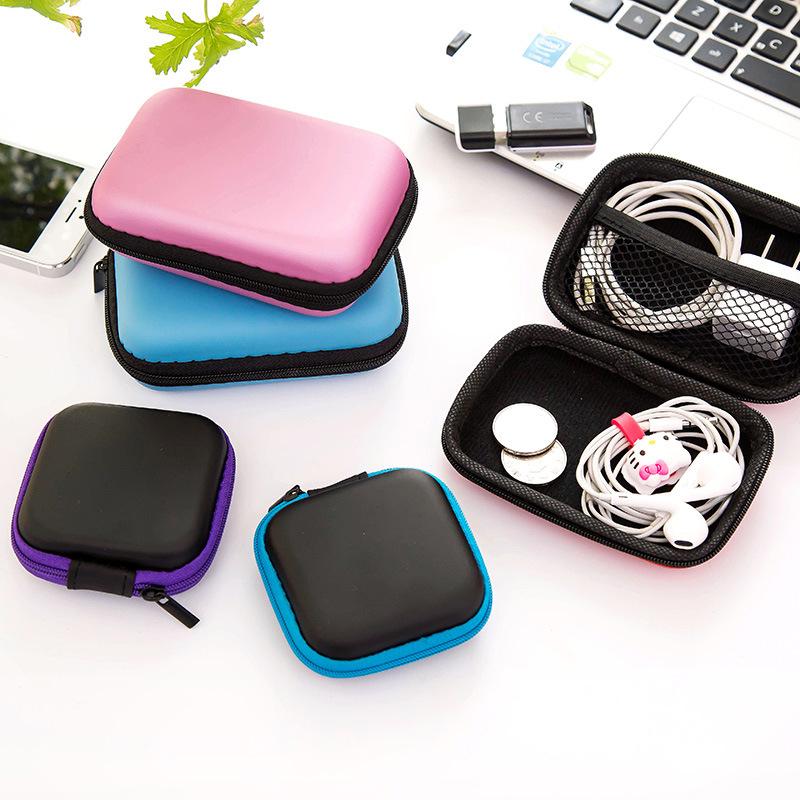 

Storage Bags 1pcs Mini Portable Earphone Bag Coin Purse Headphone USB Cable Hard Case Wallet Carrying Pouch Box Home Accessories