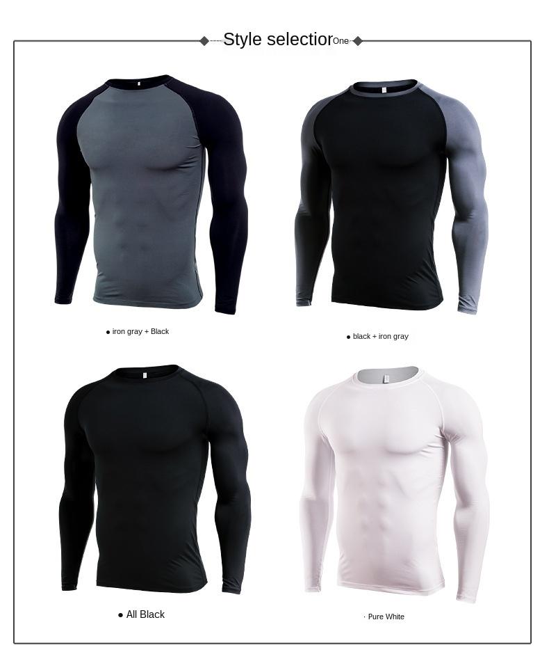 

Men's T-Shirts Men T-shirt PRO Clothing High Elastic Quick-drying Running Fitness Training Long-sleeved Sportswear, Black