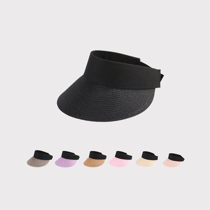 

Wide Brim Hats Women Summer Empty Top Suncap Portable Foldable Roll-up Beach Hat Fashion Casual Straw Visors UV Protection Cap, 56-58cm