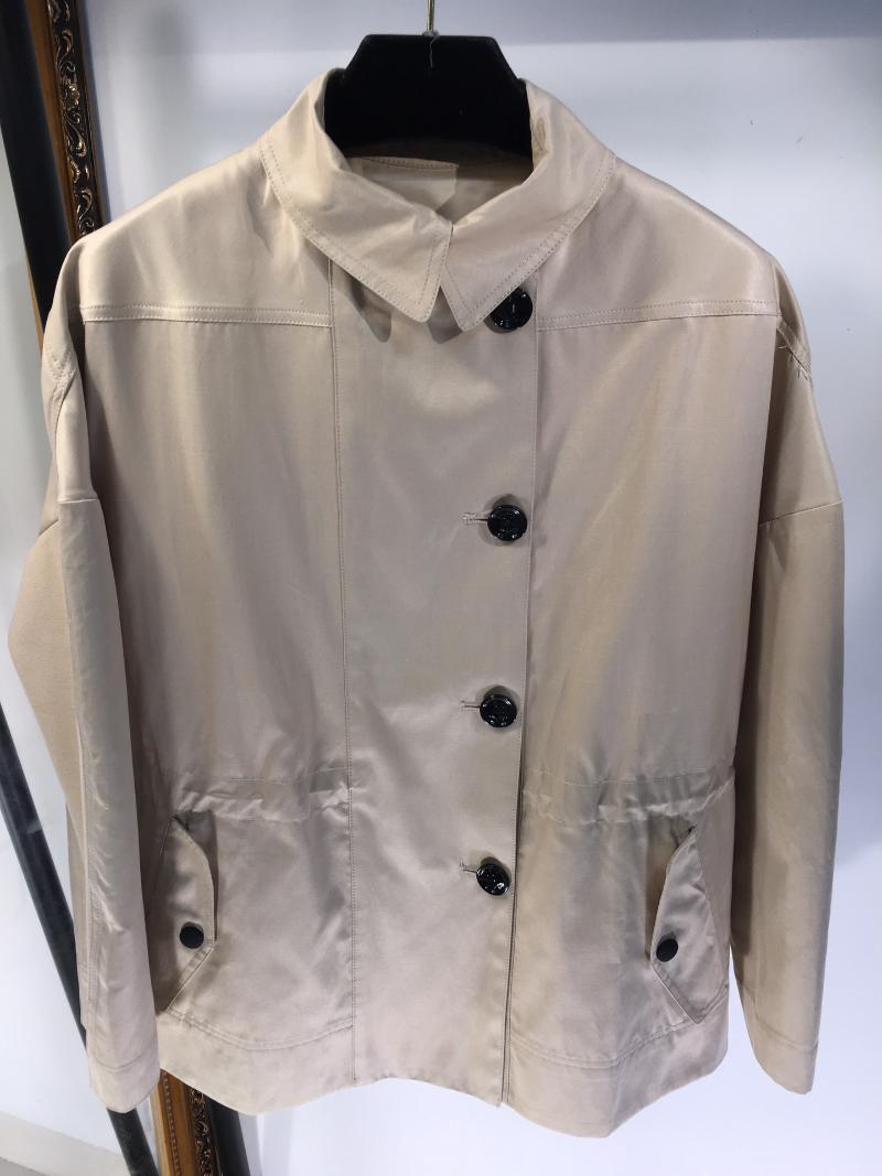 

Women' Trench Coats 021 Women Fashion High-quality Long-sleeved Lapel Drawstring Elastic Short Coat 0724