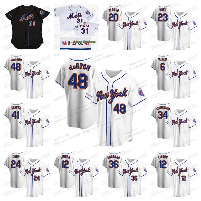 

9/11/2021 20th Anniversary Francisco Lindor Jersey Mets Javier Báez Jacob deGrom Pete Alonso New Mike Piazza Dwight Gooden Keith Hernandez Strawberry York Baseball, Mens/flex base