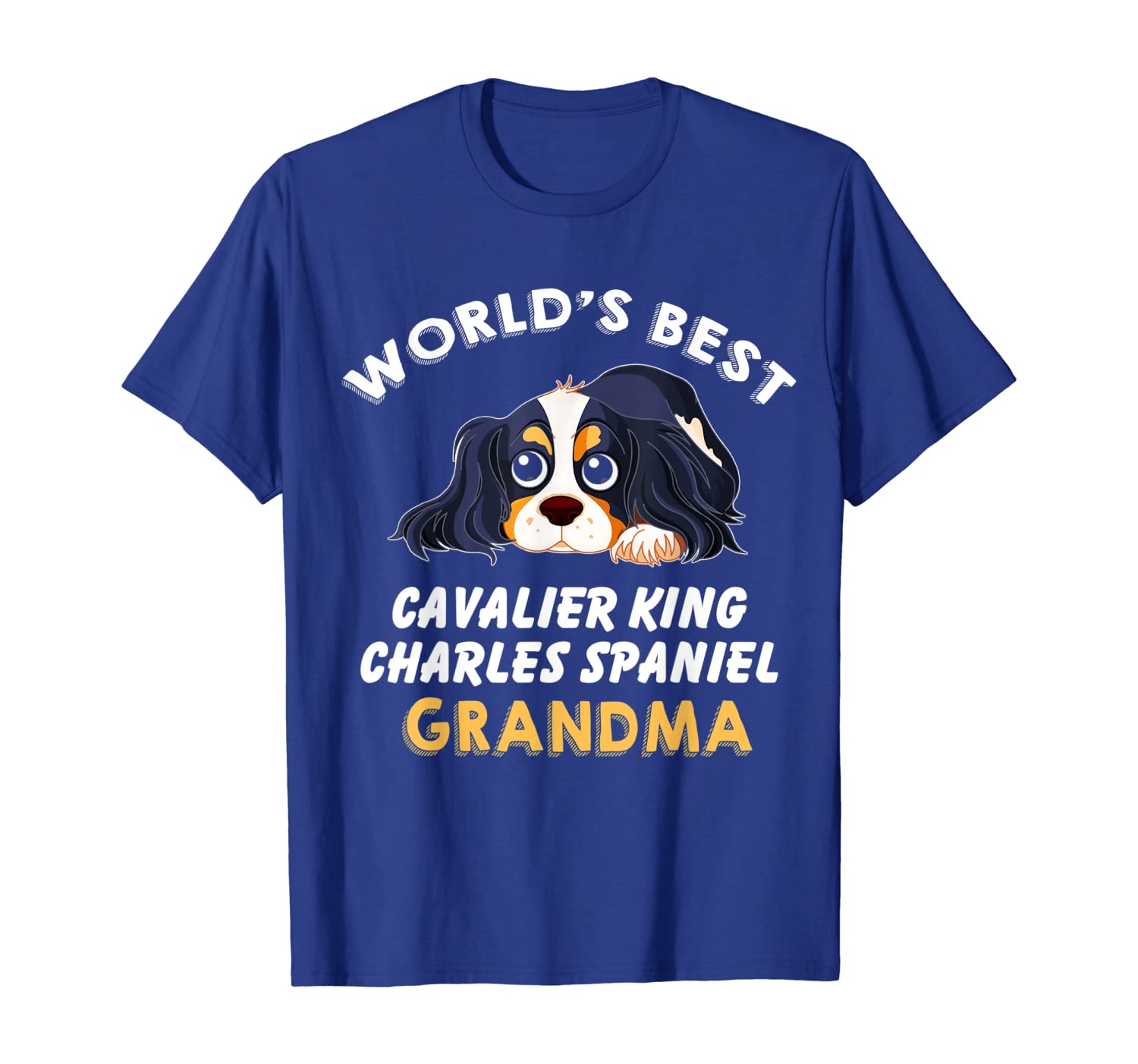 

world's cavalier king charles spaniel grandma t-shirt, White;black