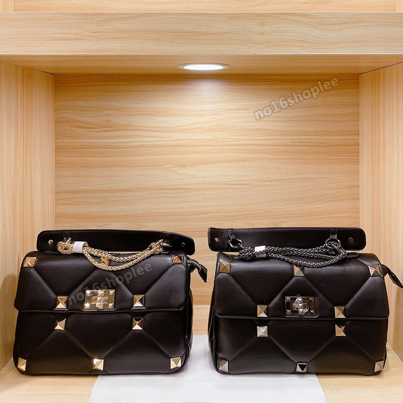 

high quality leather messenger bag valentino handbag lady shoulder bags purse luxurys designers chain wallet two colors, No bag