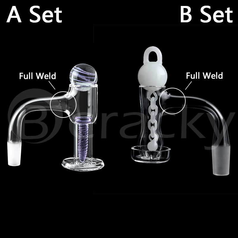 

Beracky Two Styles Full Weld Smoking Terp Slurpers Quartz Banger With Screw Marbles/ Terp Chains 45&90 Degree Beveled Edge Seamless Slurper Nails For Bongs