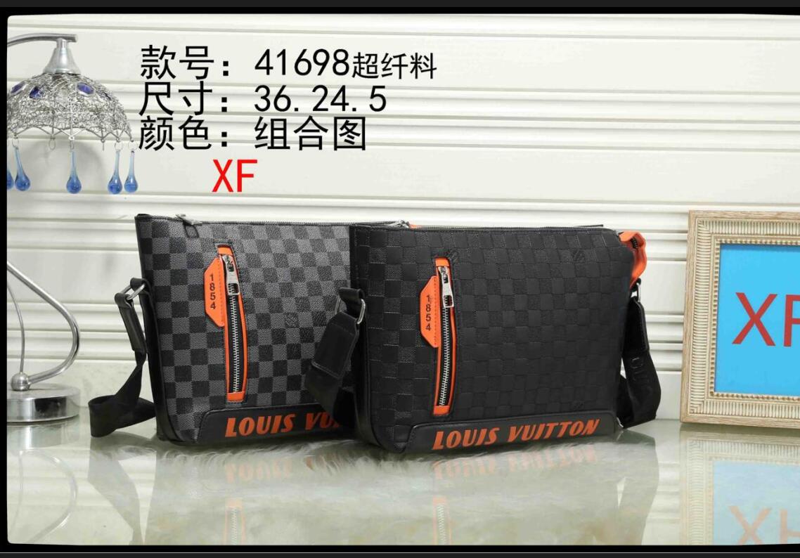 

1-18 LV LOUIS 1 VITTON Designer Bag Laptop Briefcase Pu Leather Handbag Men Shoulder crossbody bags leather messenger bag, Red;black