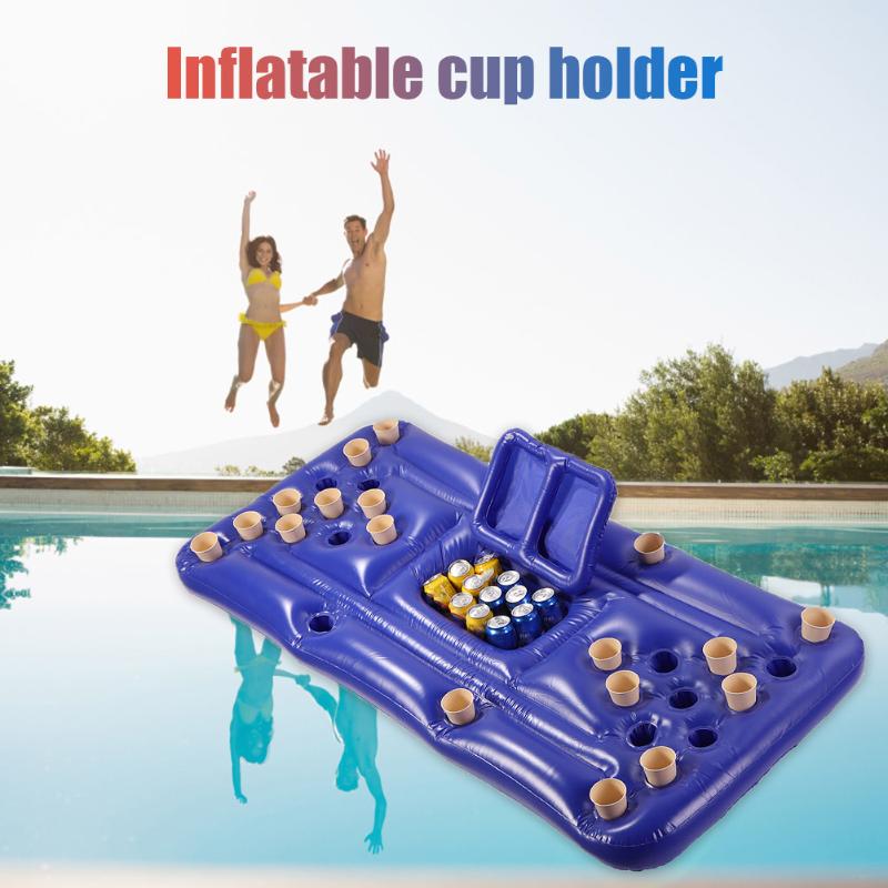 

Inflatable Floats & Tubes 28 Cup Holes Pool Party Jasonwell Beer Pong Float - Floating Table Lounge Raft For Adults
