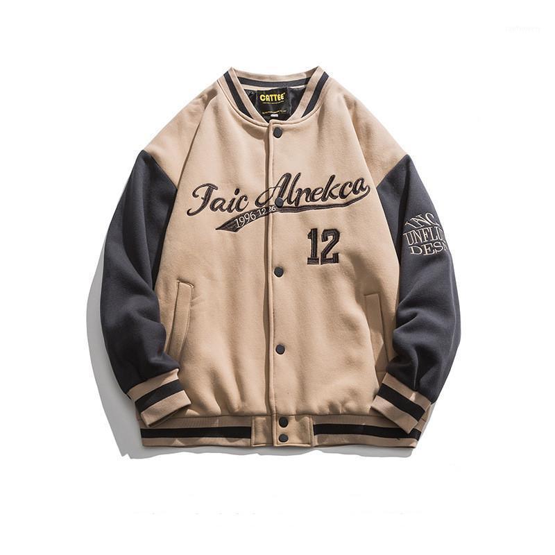 

Men's Jackets Women Hip-Hop Baseball Jacket Big Letters Embroidery Patchwork Korean Streetwear Coat College Rock Autumn Men Clothing, Black