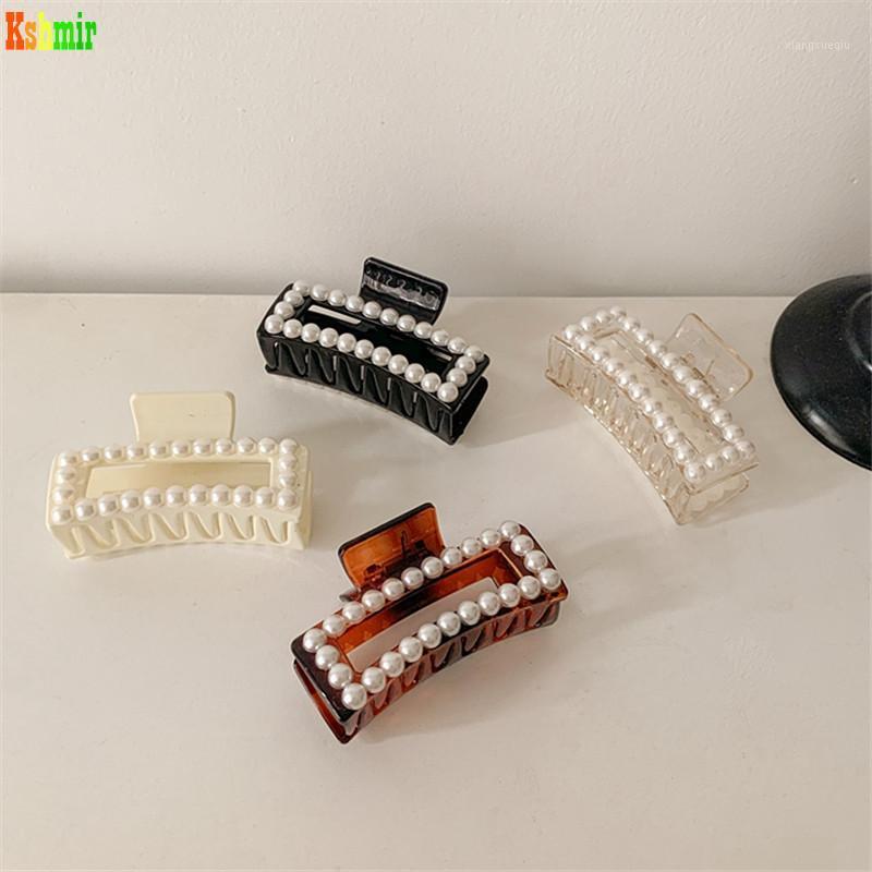 

Hair Clips & Barrettes Kshmir 2022 Exaggerated Temperament Elegant Pearl Clip Large Shower Back Of The Head Accessories, Golden;silver