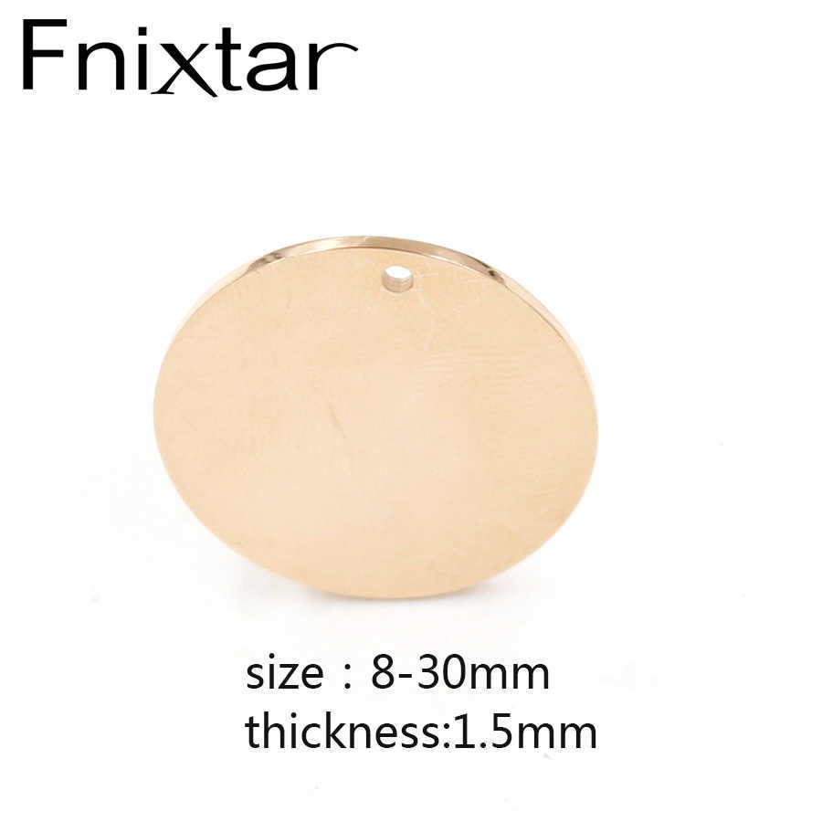 

Fnixtar Size 8-30mm Mirror Polishe Rose Gold Color Stainless Steel Round Discs Stamping Blanks For DIY 20piece/lot 210720