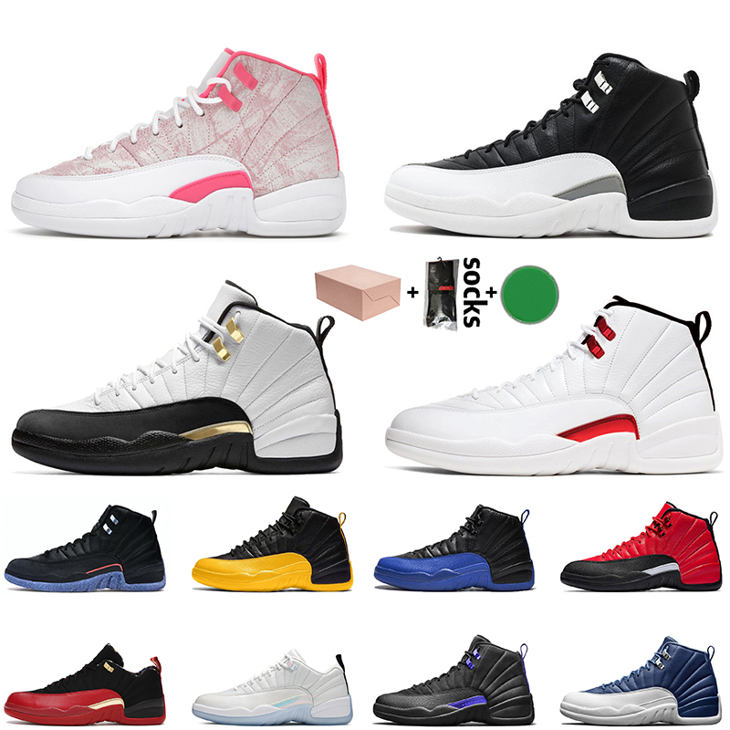 

2021 With Box Jumpman 12 12s Basketball Shoes Women Men Low SE Super Bowl CNY Sneakers Easter Arctic Punch Pink Playoffs Royalty Trainers, #17 white red 40-47