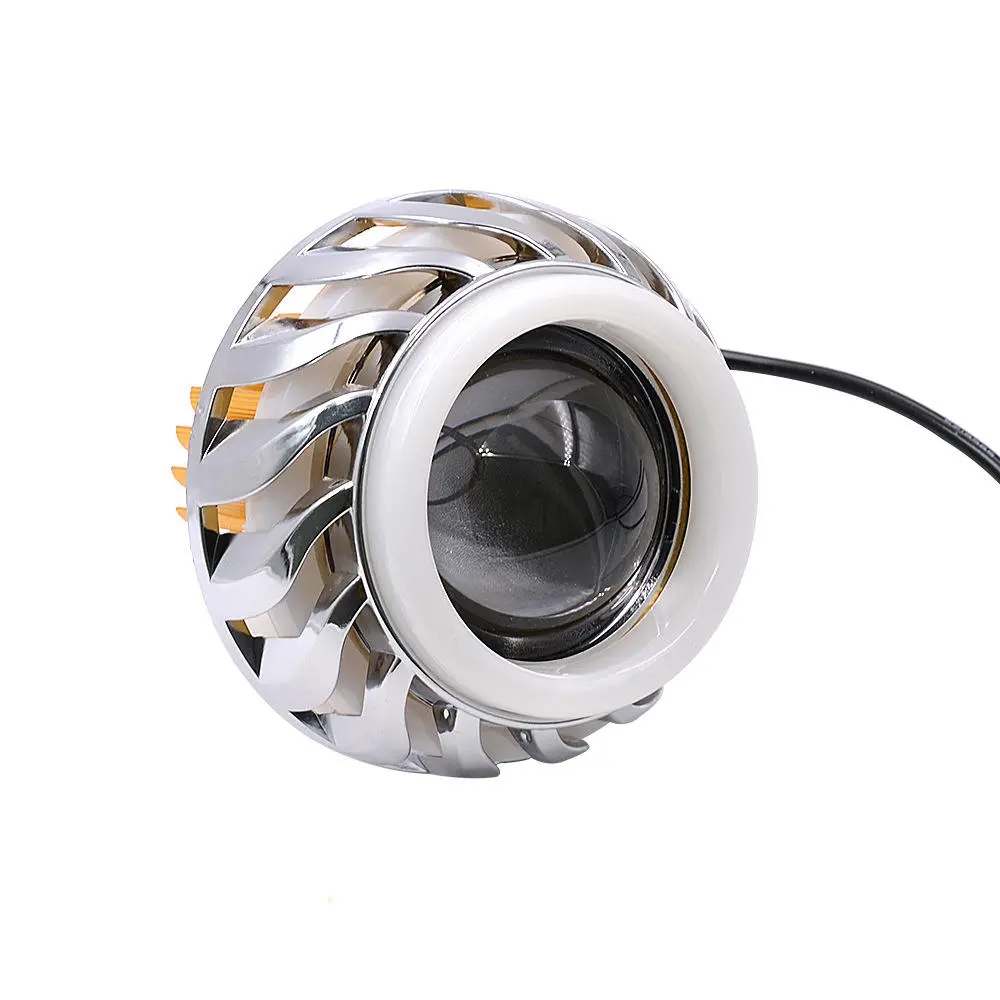 

BIKIGHT 12-85V 1200LM LED Electric Bike Headlight Front Light 2 Modes Modified Angle Eyes Motorcycle Lamp Projector