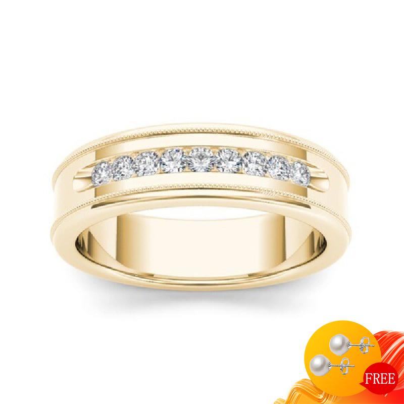 

Cluster Rings Classic 925 Silver Jewelry With Zircon Gemstones Fashion Gold Color Finger Ring For Women Wedding Engagement Party Gift